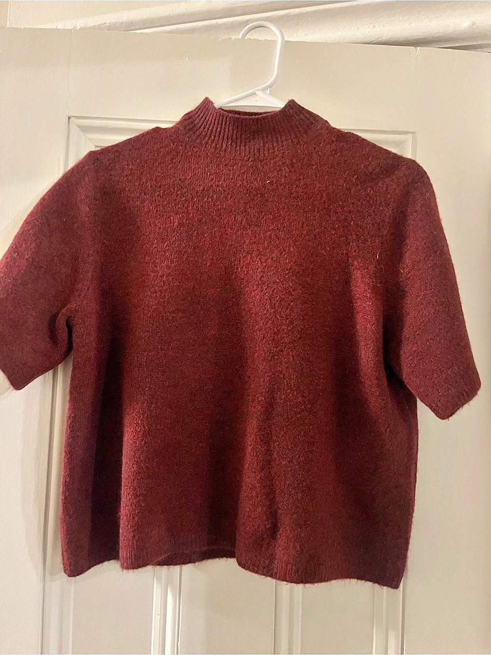 LOFT Burgundy Mock Neck Sweater Size Small Like New
